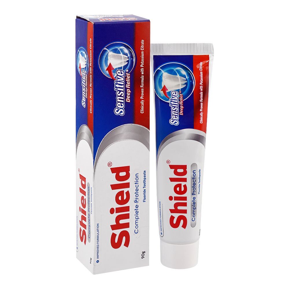 Protection Toothpaste Shield Complete Protection Sensitive Deep Relief Fluoride Toothpaste, 90g
