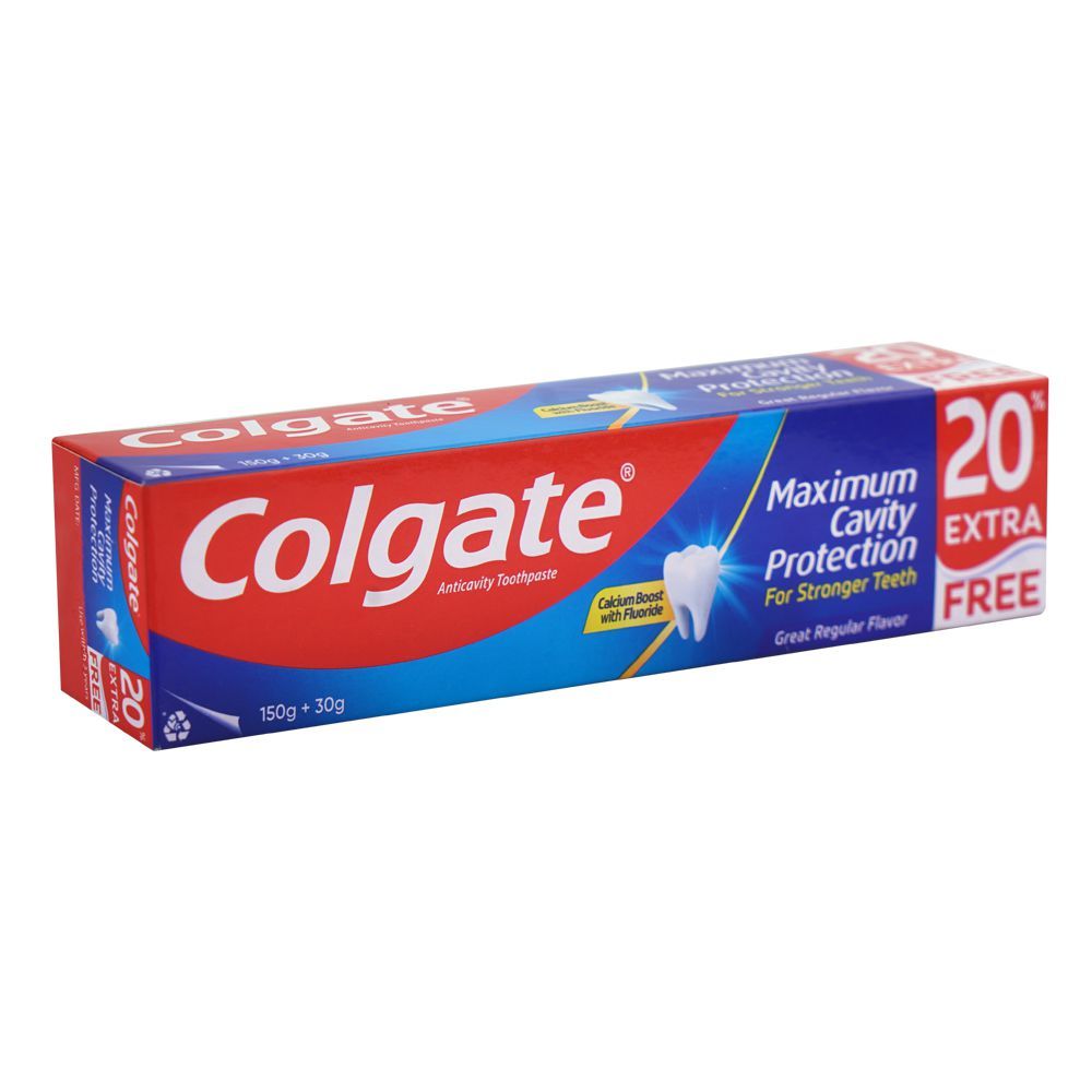 Colgate Maximum Cavity Protection Toothpaste, 150g + 30g 20% Extra Free
