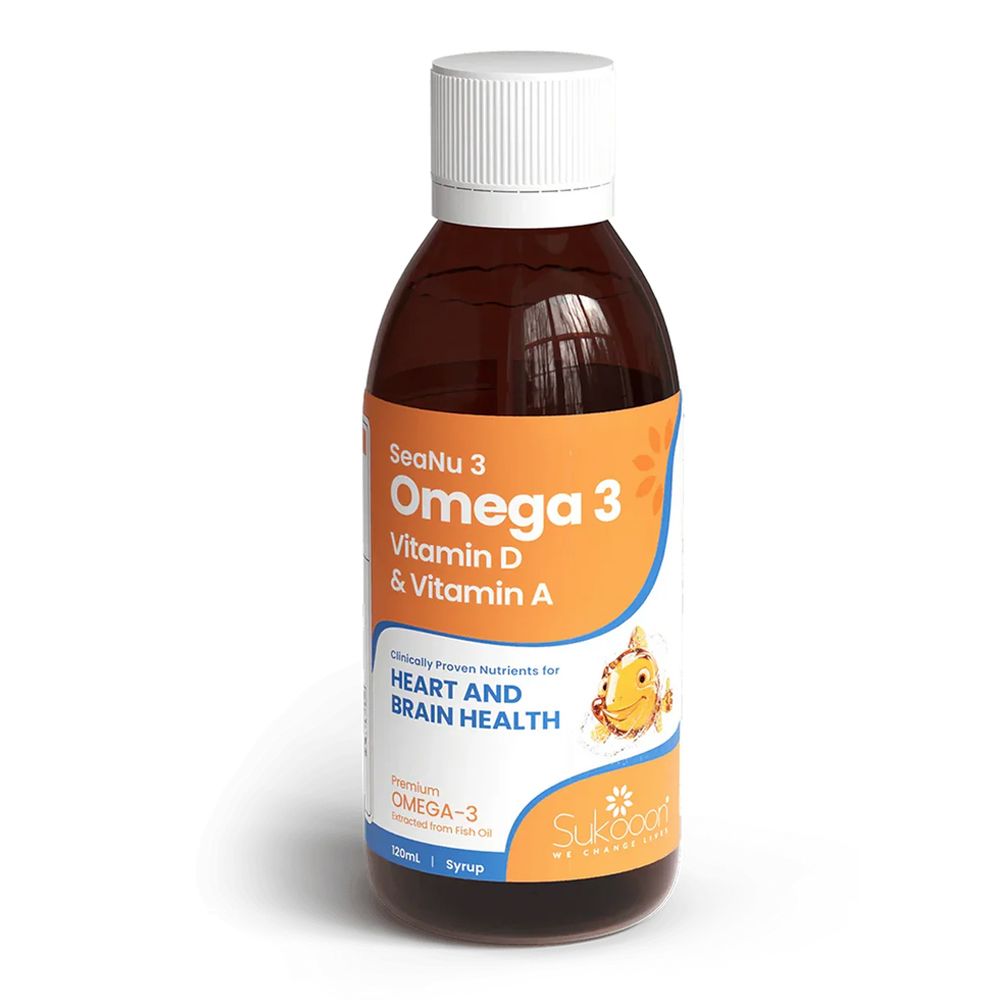 Sukoon Seanu 3 Omega 3 Fish Oil Syrup, 120ml