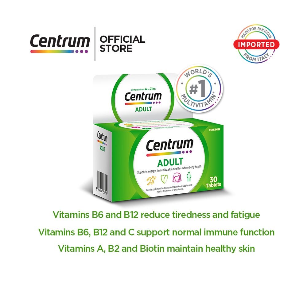 Centrum Adult 18-50 Age, Men & Women Multivitamin Supplements, 30-Pack