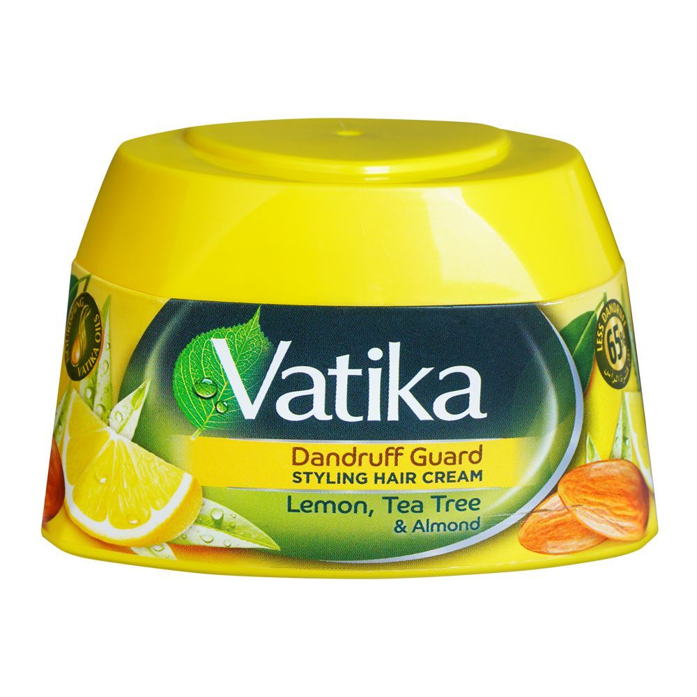 Dabur Vatika Lemon, Tea Tree & Almond Dandruff Guard Styling Hair Cream, 140ml