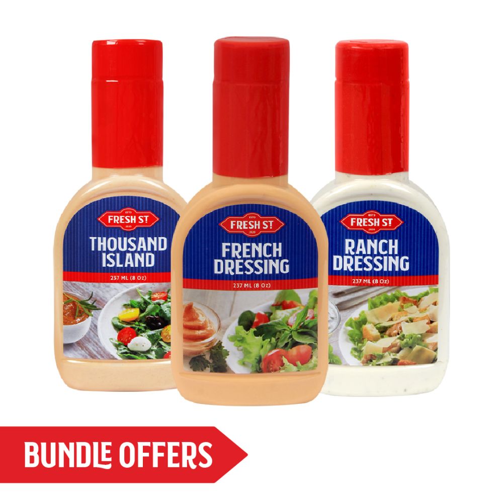 Fresh Street Thousand Island + French Dressing + Ranch Dressing, 237ml Each, Bundle Offer