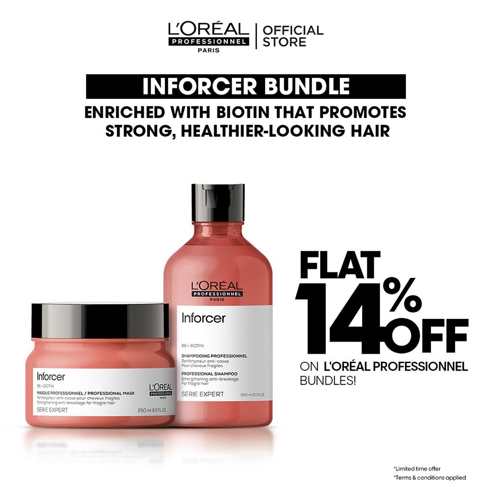 L'Oreal Professionnel Inforcer 300ml Shampoo & 250ml Mask, Bundle Offer