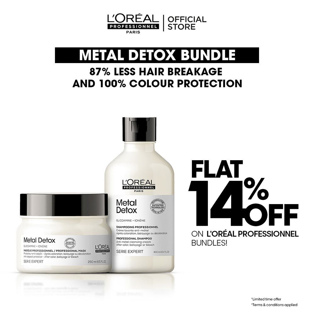 L'Oreal Professionnel Metal Detox 300ml Shampoo & 250ml Mask, Bundle Offer