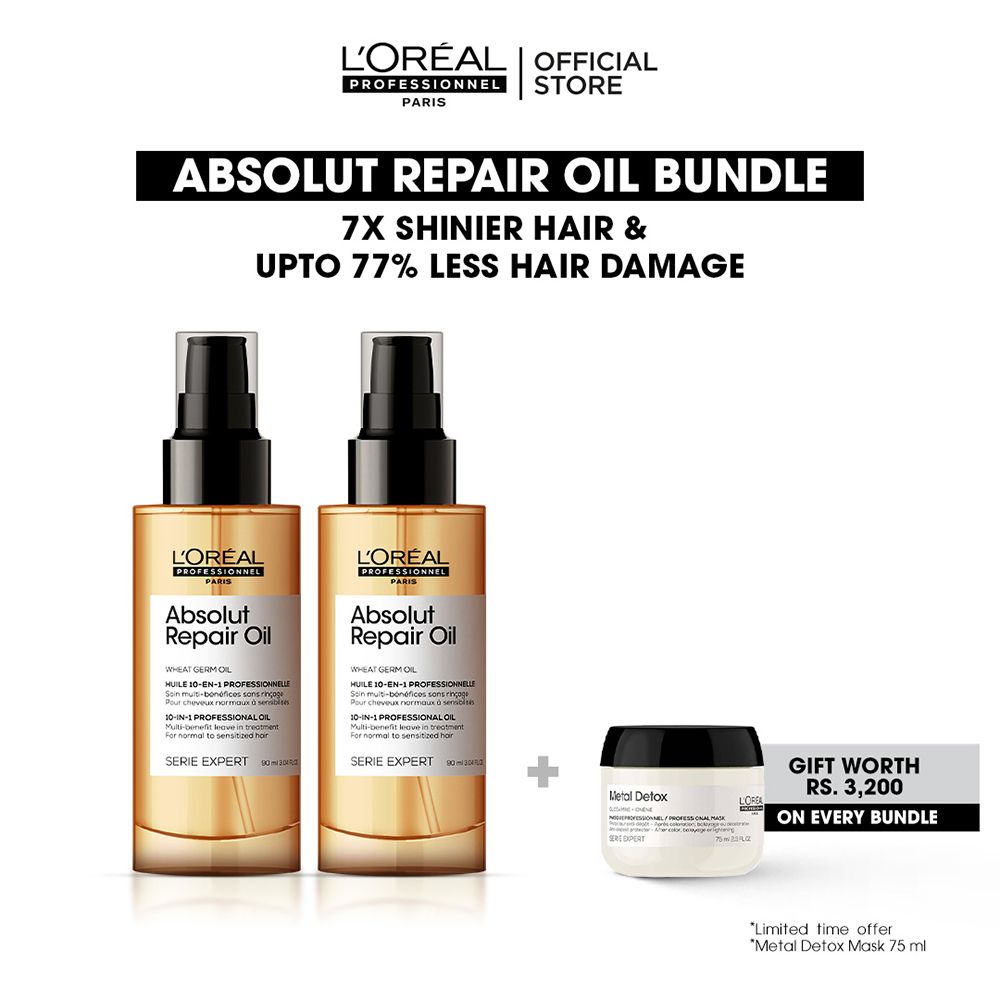 L'Oreal Professionnel Absolut Repair Hair Serum 90mlx2, Bundle Offer