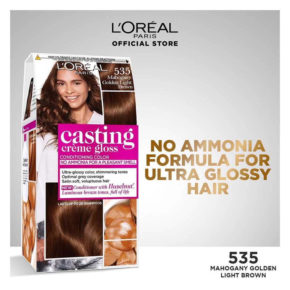 L'Oreal Paris Casting Hair Color, 535 Mahogany Golden Light Brown