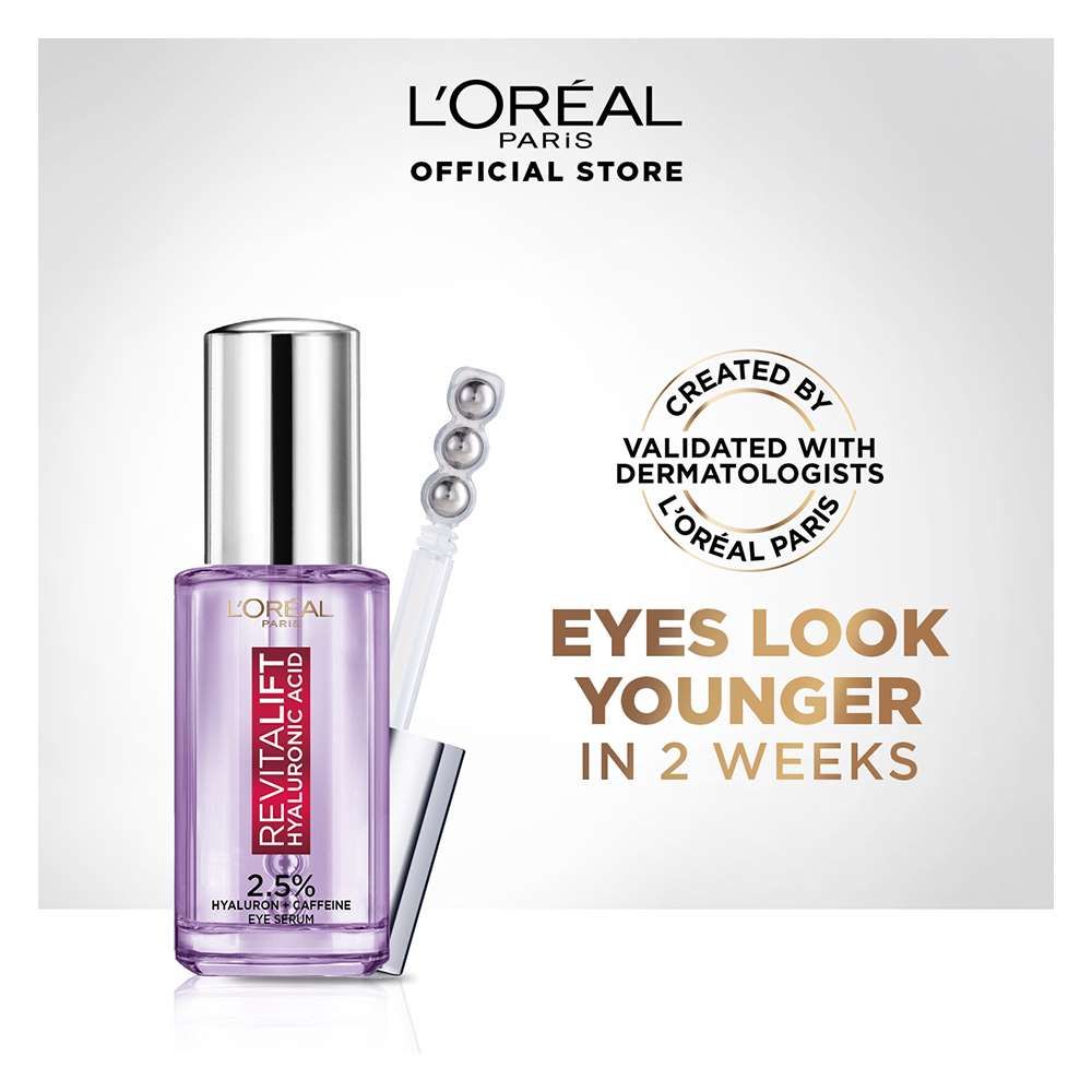 L'Oreal Paris Revitalift 1.5% Hyaluronic Acid + 1% Caffeine Hydrating Eye Serum, 20ml