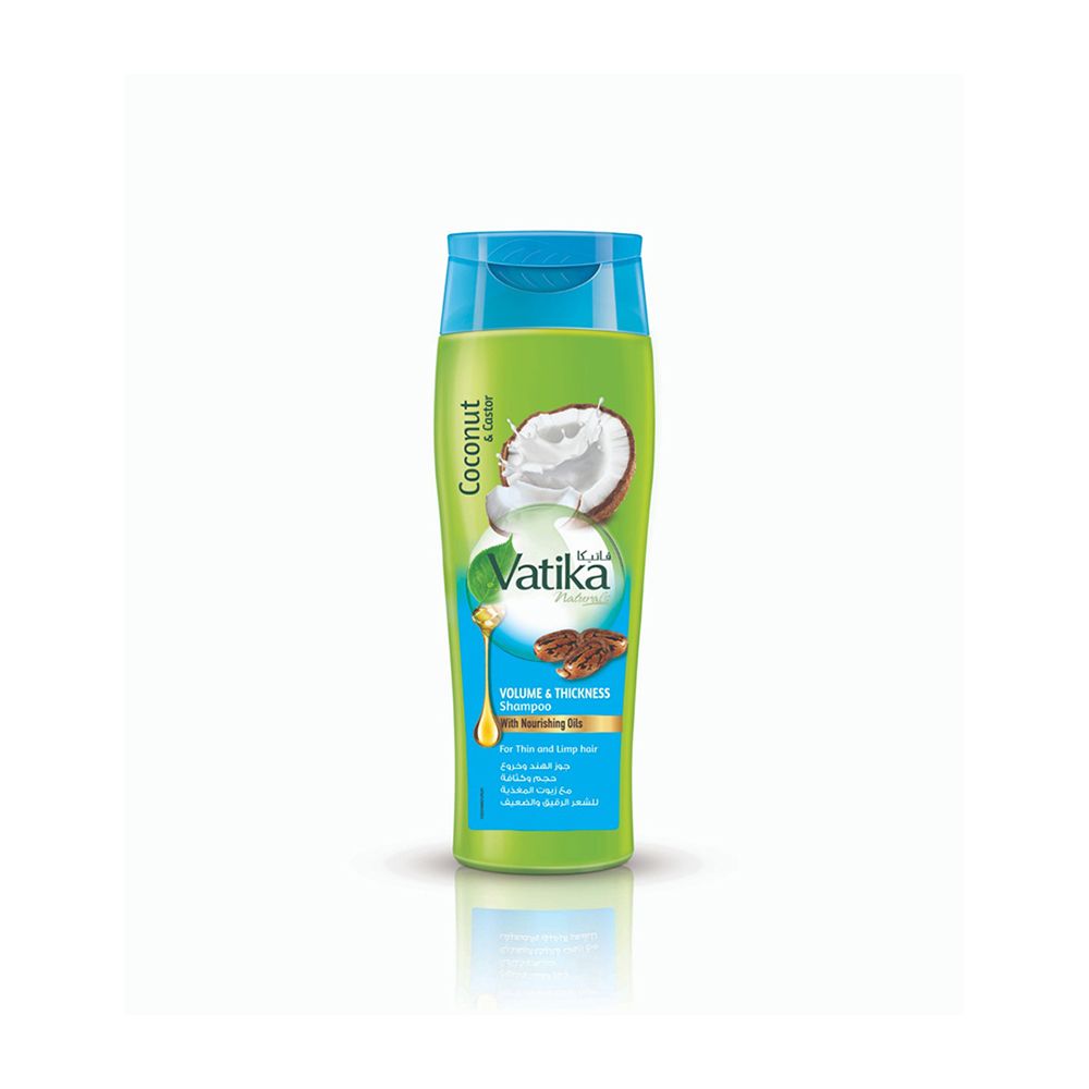 Dabur Vatika Naturals Coconut & Castor Volume & Thickness Shampoo, For Thin & Limp Hair, 360ml