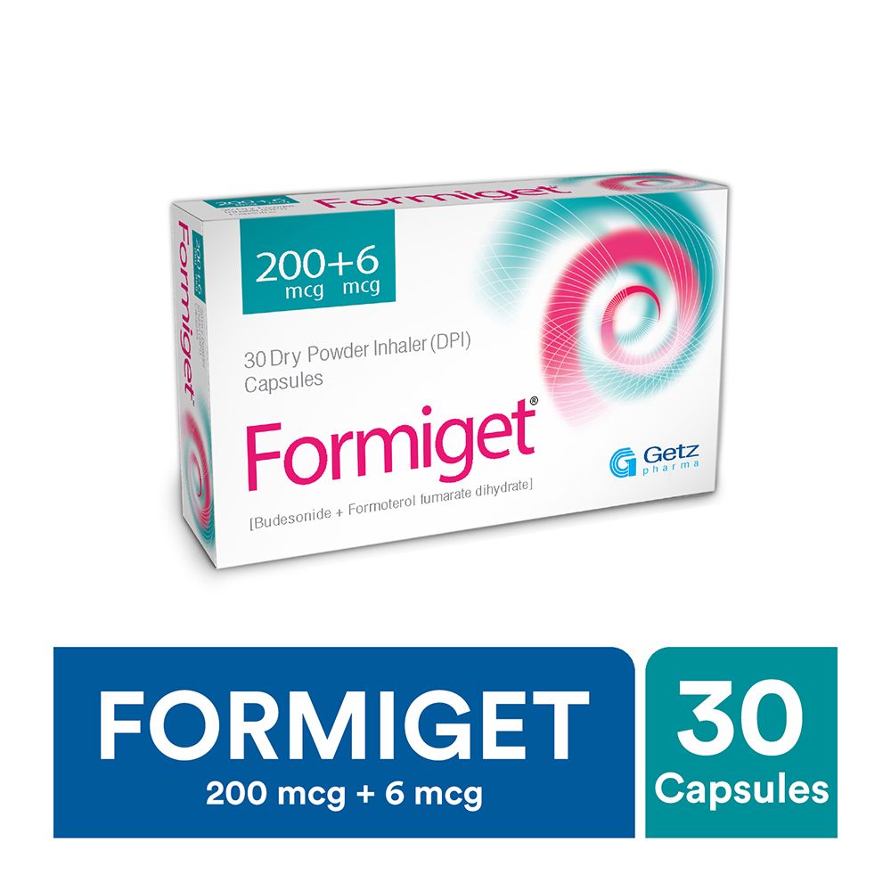 Getz Pharma Formiget Capsules 200mcg+6mcg 30 Dry Powder Inhaler DPI Capsules