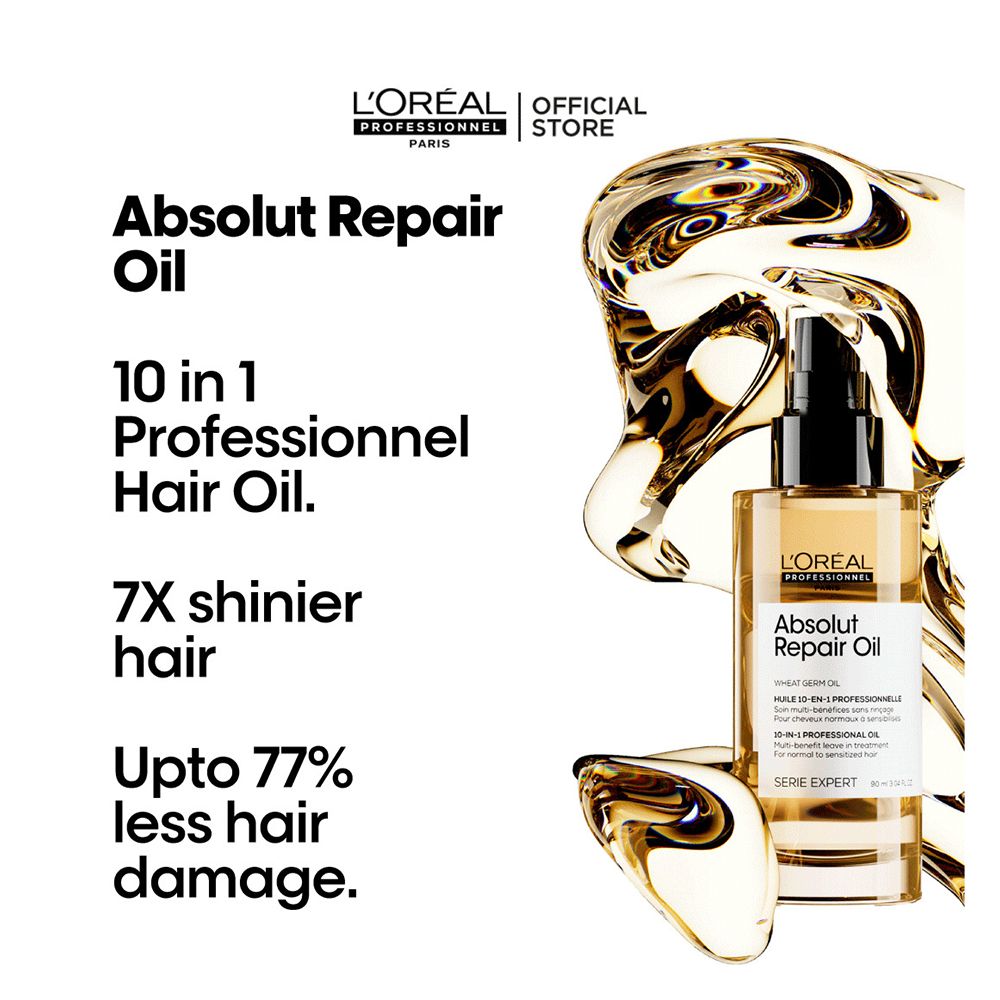 L'Oreal Professionnel Serie Expert Absolut Repair Oil 90 ML - For Dry and Damaged Hair With Wheat Protein