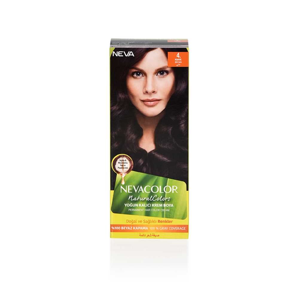 Neva Hair Color, 50ml, Kit Pack No. 4 Brown