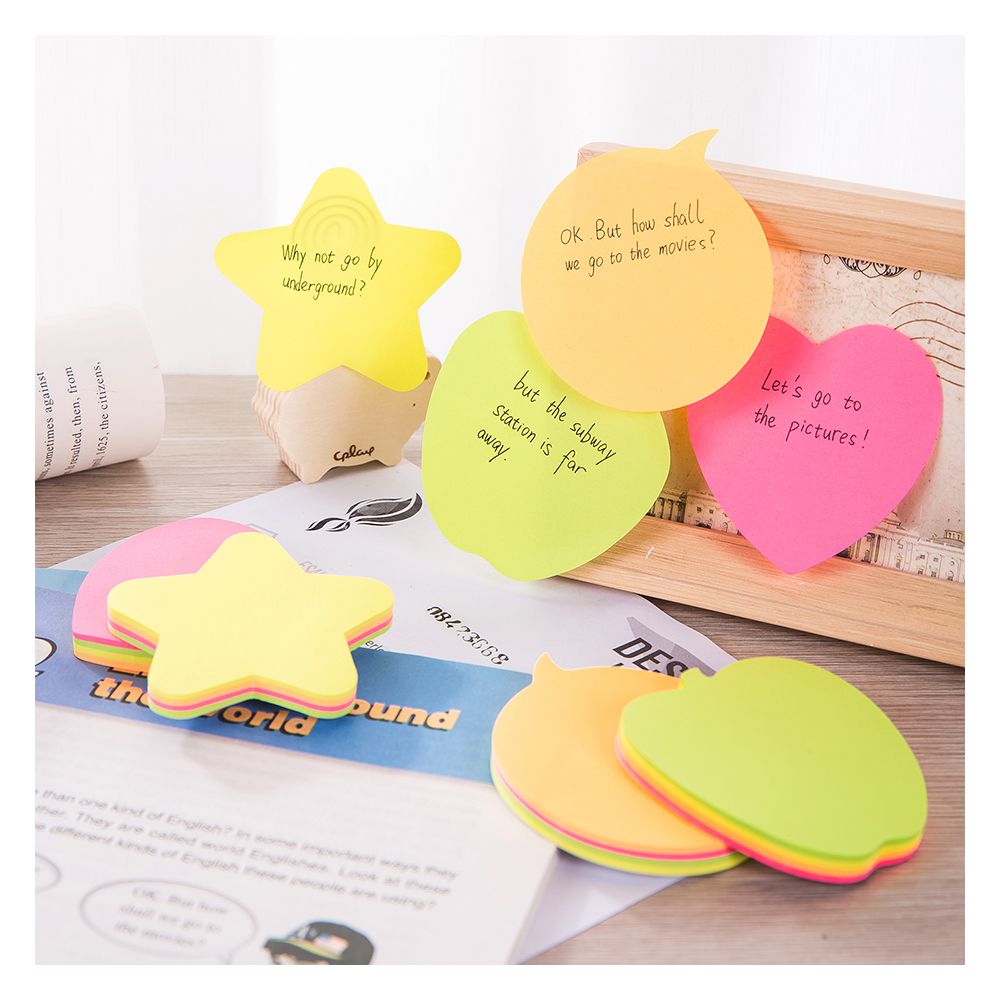 Purchase Deli Shape Sticky Notes, 76X76mm 3''X3'', 20X4 Sheets, 4 ...