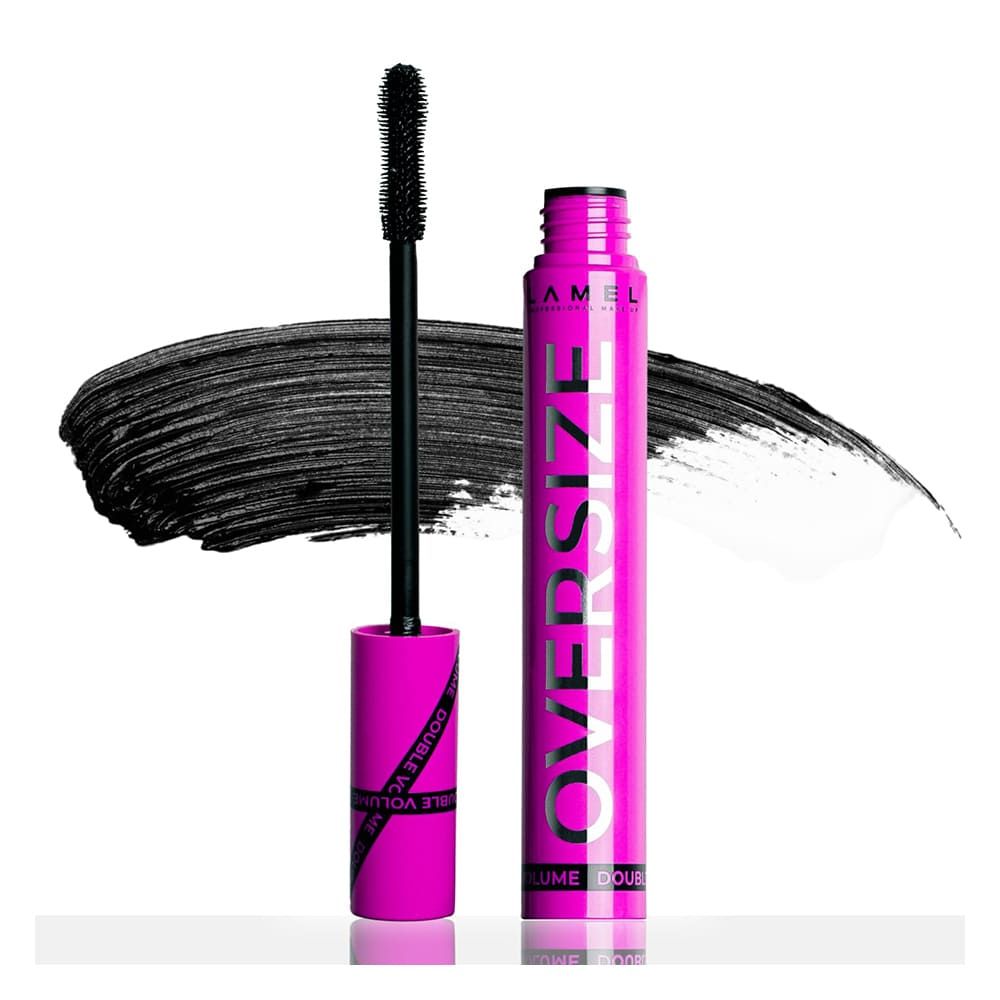 LAMEL Volume Double Oversize Mascara, Smudge Proof, Flake-Free, Vibrant Black