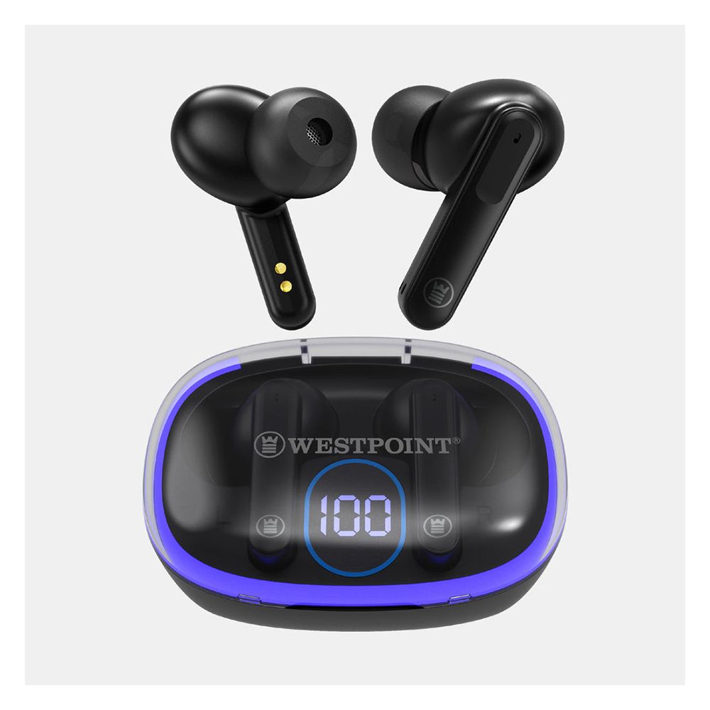 West Point Bluetooth Wireless Earbuds, Black, WP-101