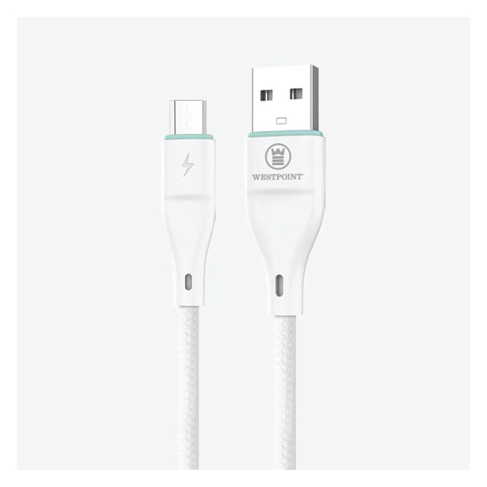 West Point 2.4A Micro Data Cable, White, WP-342