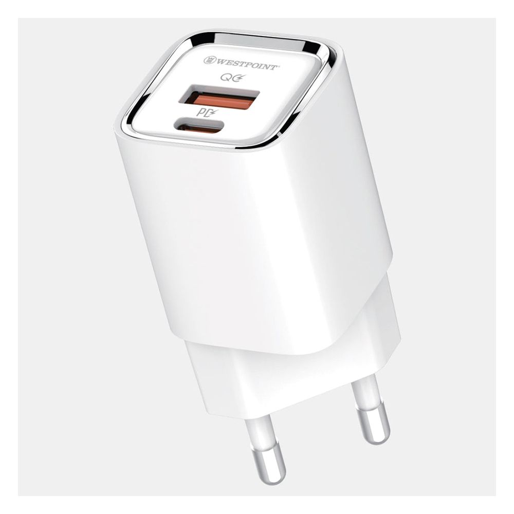 West Point QC3.0 30W Turbo Power Fast Charger, White, WP-30