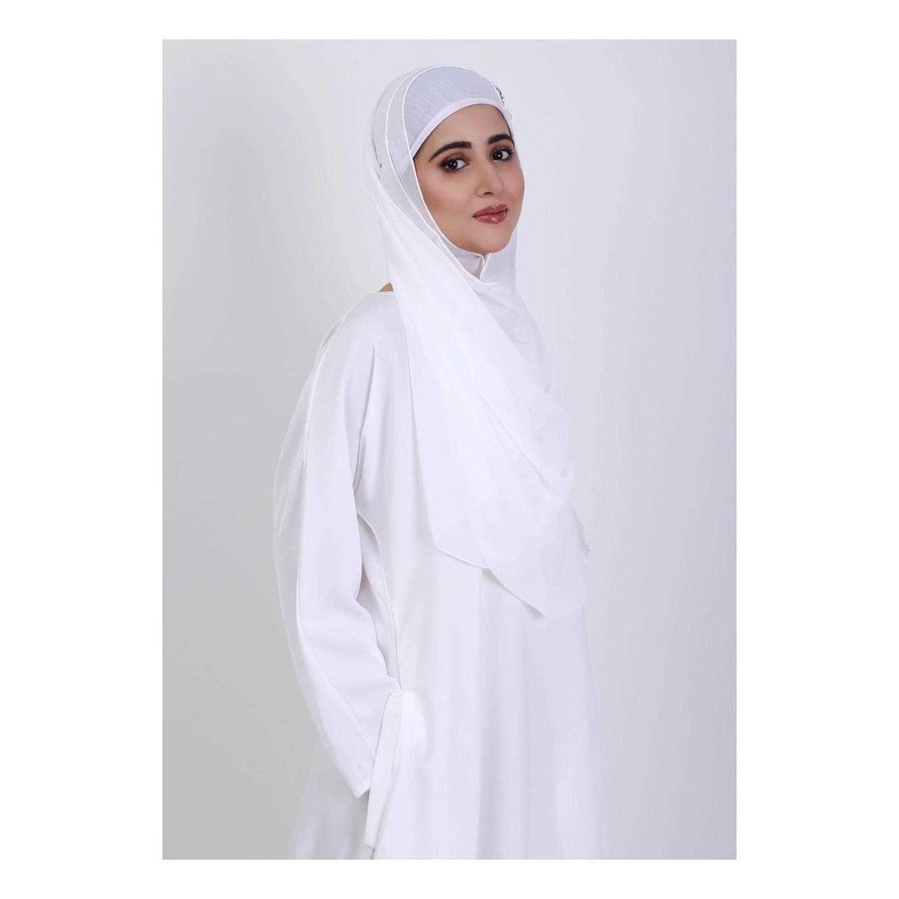 Affinity Basic Front Closed Abaya, White