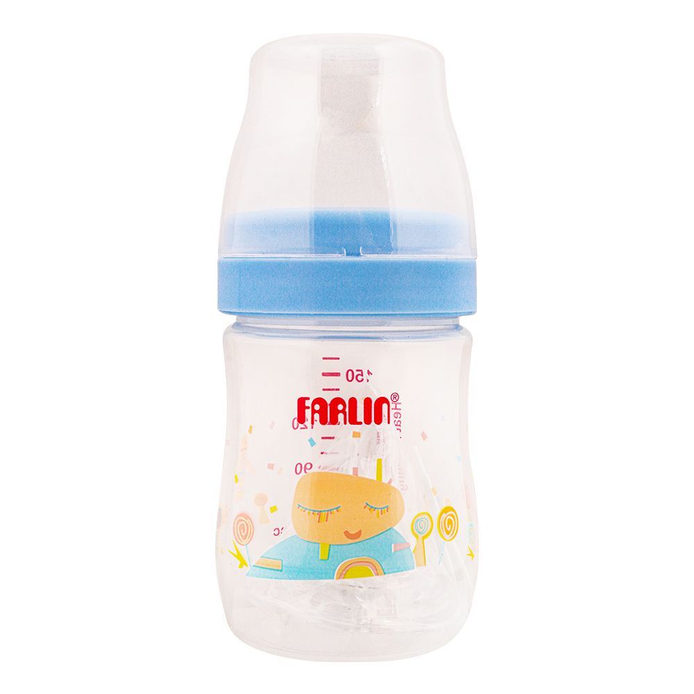 Farlin Silky PP Wide Neck Feeding Bottle, 0m+, 150ml/5oz, Blue, AB-41015-B