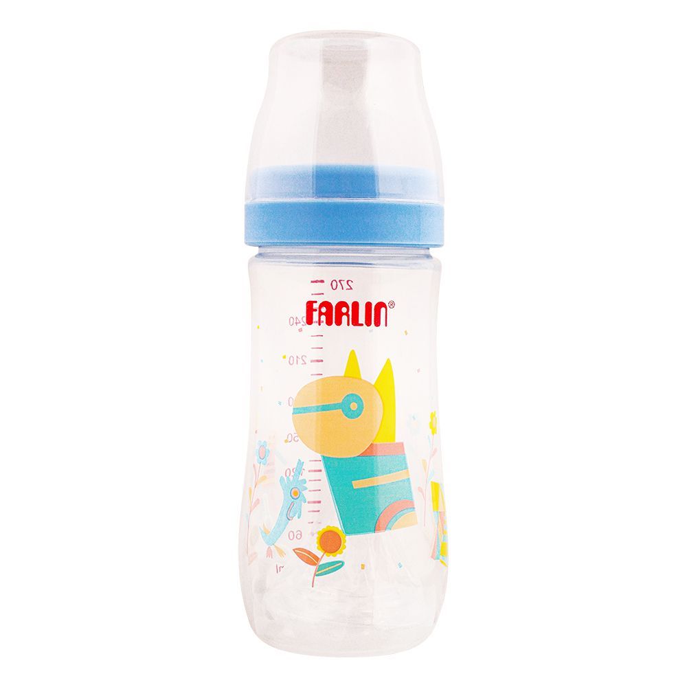 Farlin Silky PP Wide Neck Feeding Bottle, 3m+, 270ml/9oz, Blue, AB-42016-B