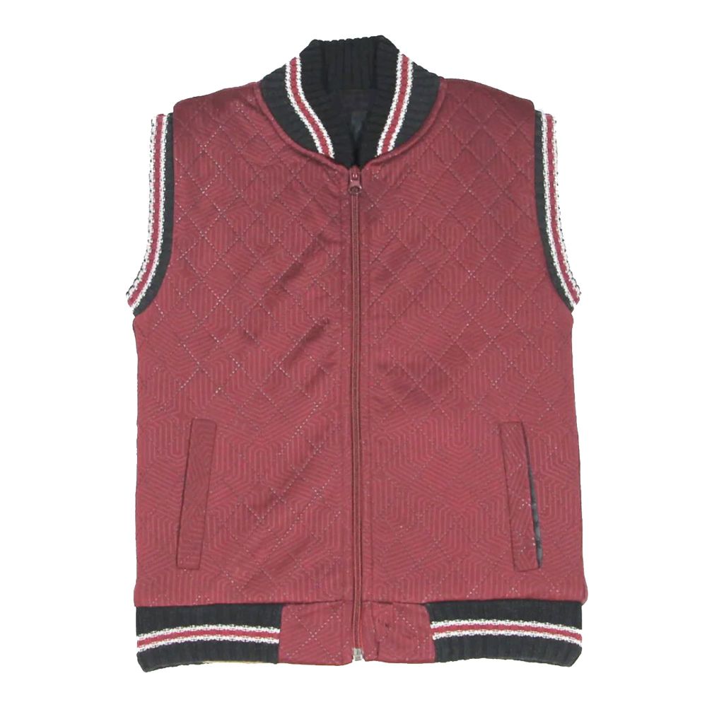 IXAMPLE Boys Maroon Sleeveless Puffer Jacket, Maroon, IXWBHJ 140541