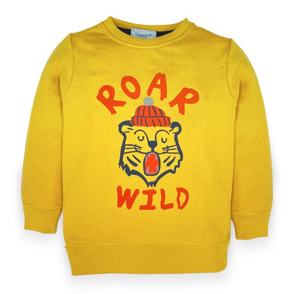 IXAMPLE Boys Roar Wild Sweatshirt, Mustard, IXWBSS 650111