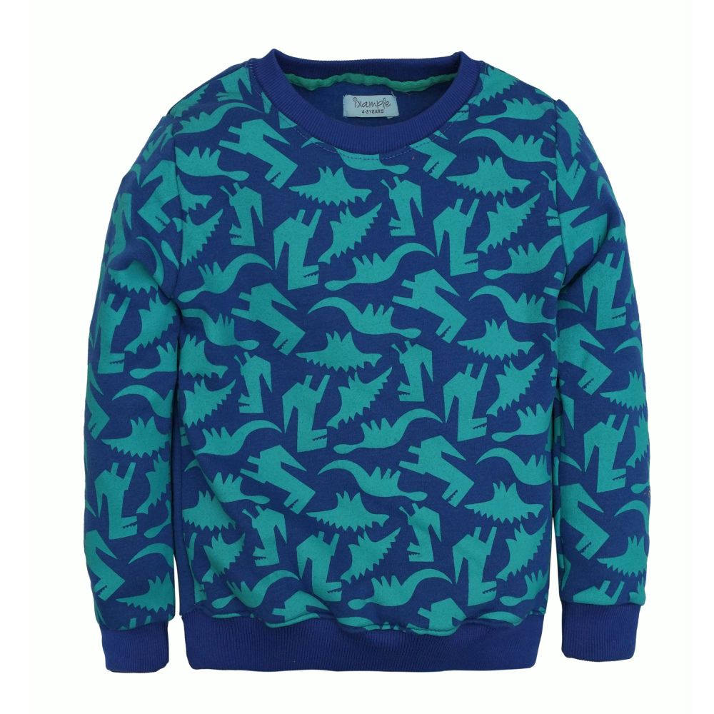 IXAMPLE Boys Dino Graphic Sweatshirt, Green, IXWBSS 650231