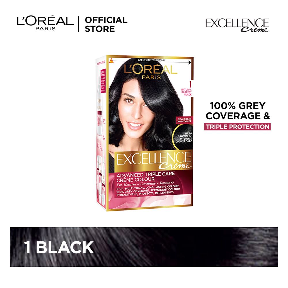 Buy L'Oreal Paris Excellence Hair Color Black 1 Online at Best Price in ...