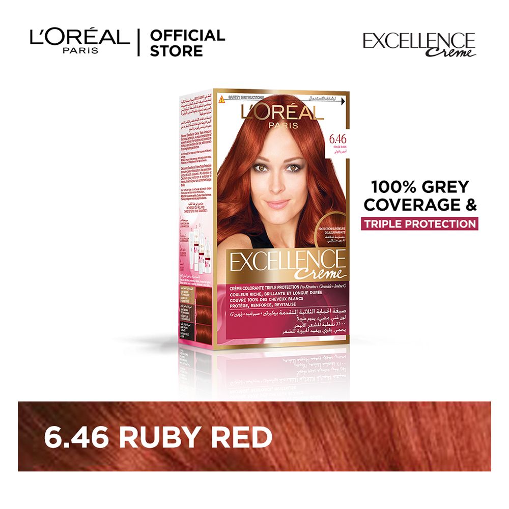 Buy L'Oreal Paris Excellence Hair Color Ruby Red 6.46 Online at Special ...