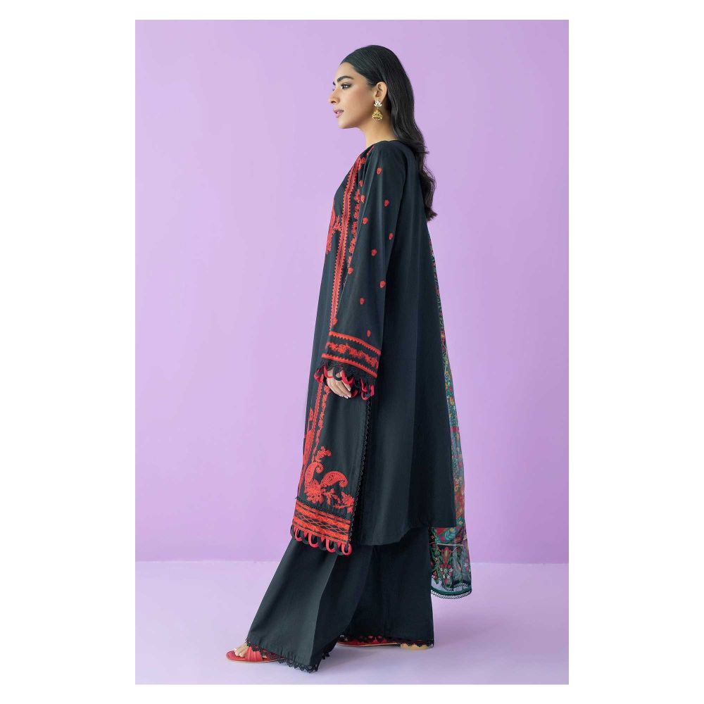 3 Piece Embroidered Lawn Shirt with Embroidered Khaadi Net Dupatta 1049 main image 1