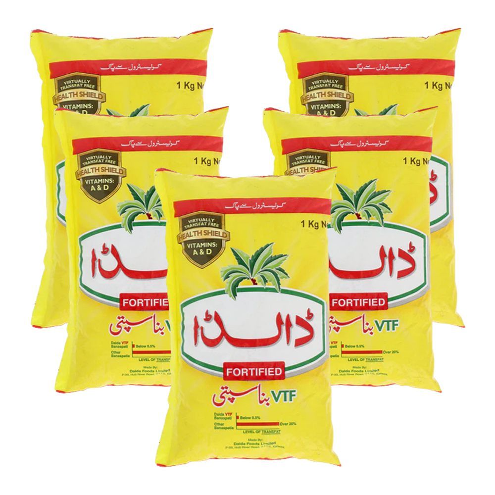 Dalda Fortified VTF Banaspati, 1kg Each, 5-Pack