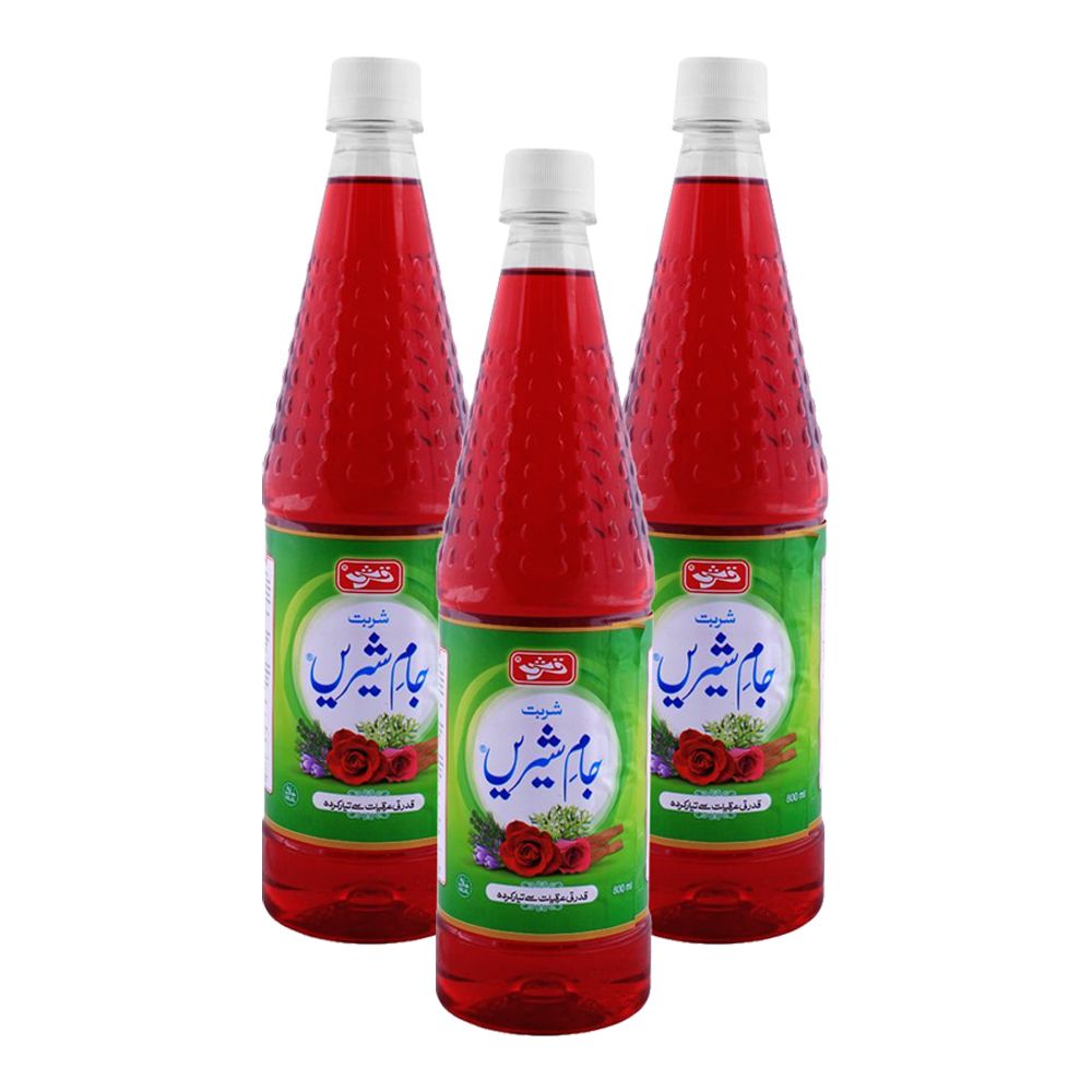 Qarshi Jam-E-Shirin Drink (Sharbat) Syrup, 800ml Each, 3-Pack