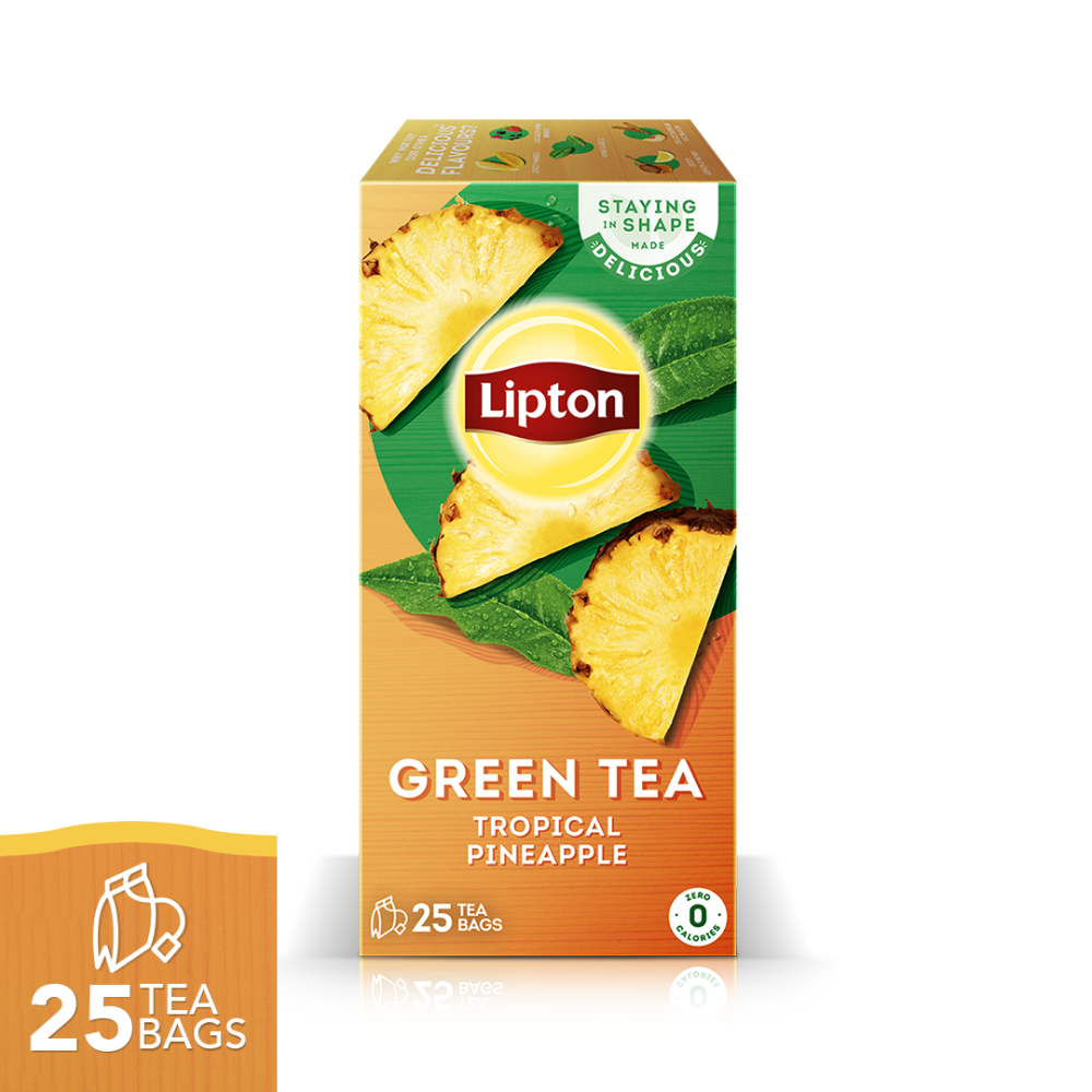 Lipton Tropical Pineapple Green Tea Bags, 25-Pack