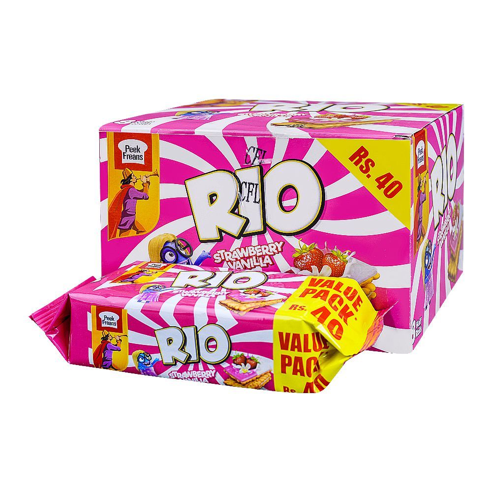 Peek Freans Rio Strawberry Vanilla, 8-Half Roll Pack