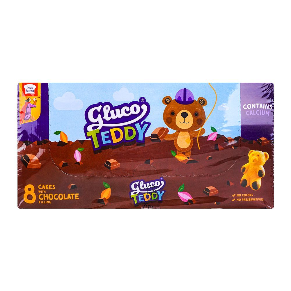 Peek Freans Gluco Teddy Cakes With Chocolate Filling, 8-Pack