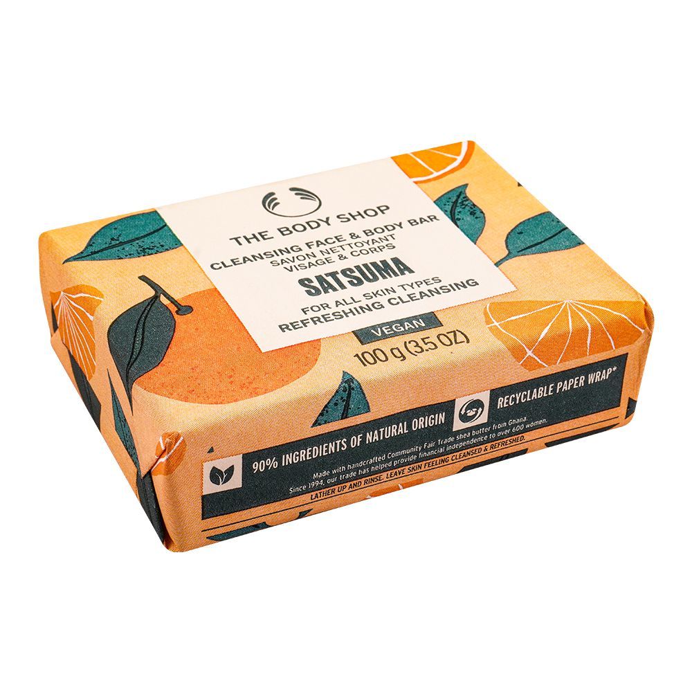 Body Shop Vegan Satsuma Cleansing Face & Body Bar, 100g