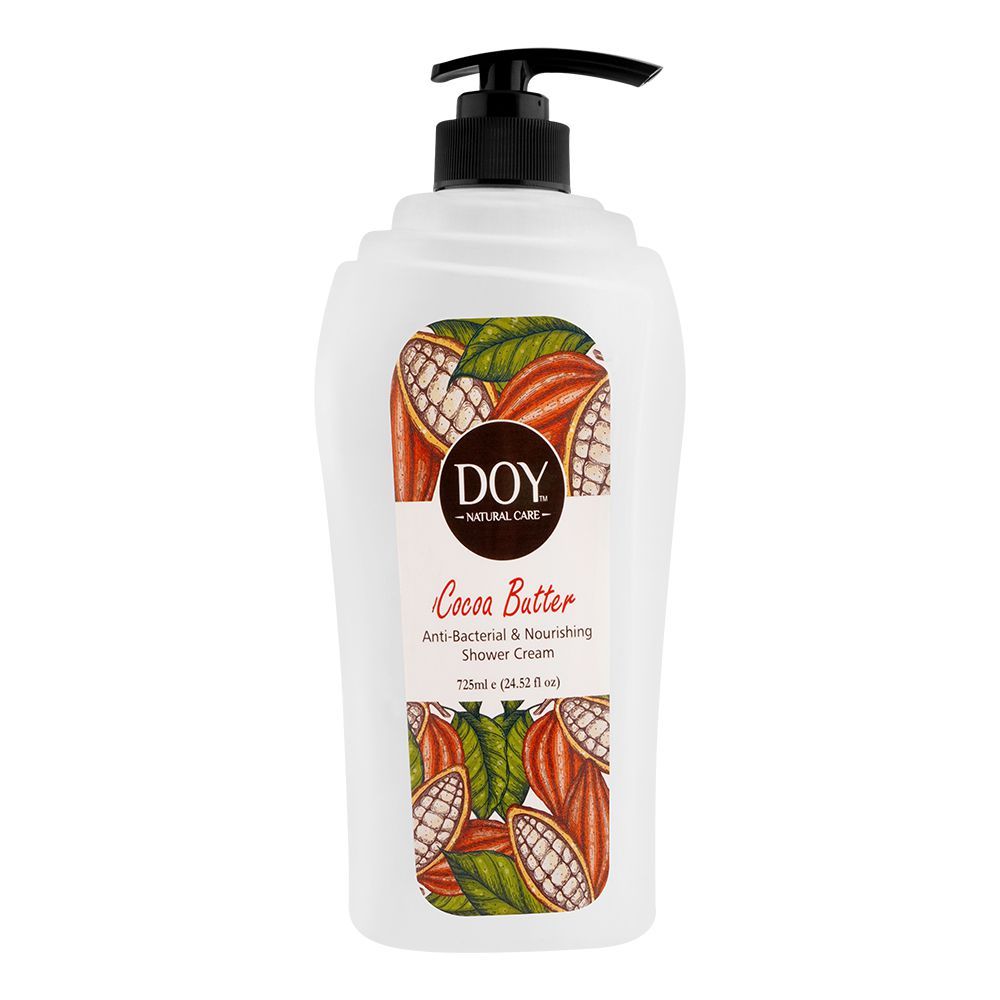 Doy Natural Care Cocoa Butter Anti-Bacterial & Nourishing Shower Cream, 725ml