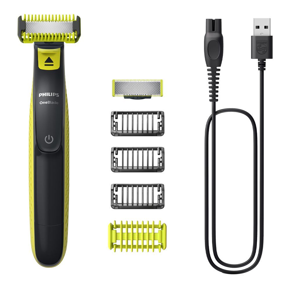 Philips One Blade Face & Body Trimmer, Dual-Sided, Long Battery, Waterproof, QP2824/10