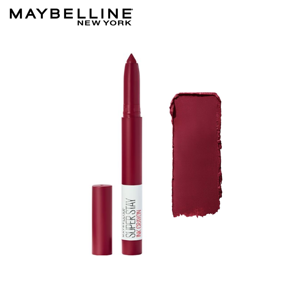 Maybelline New York Super Stay Ink Crayon Matte Longwear Lipstick, 8hrs long wear Matte Lipstick -55 Make It Happen