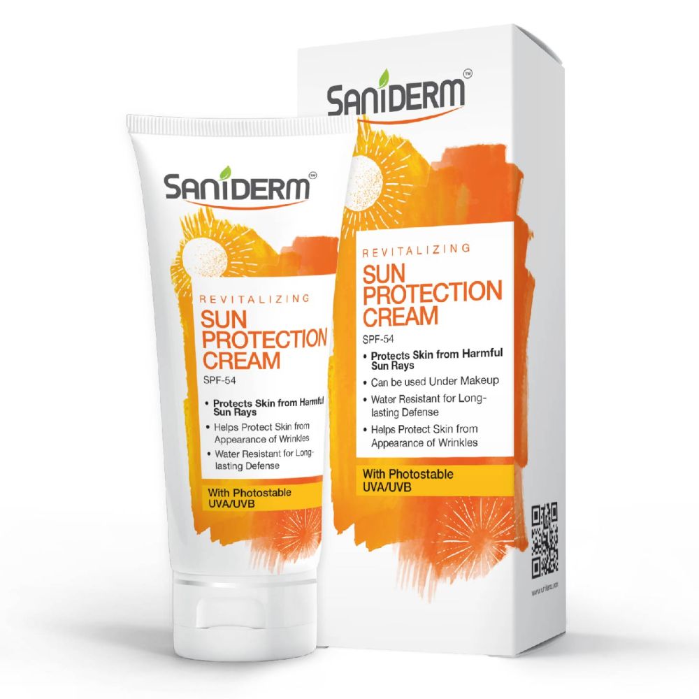 Saniderm Revitalizing SPF 54 Sun Protection Cream, With Photostable UVA/UVB, 50g