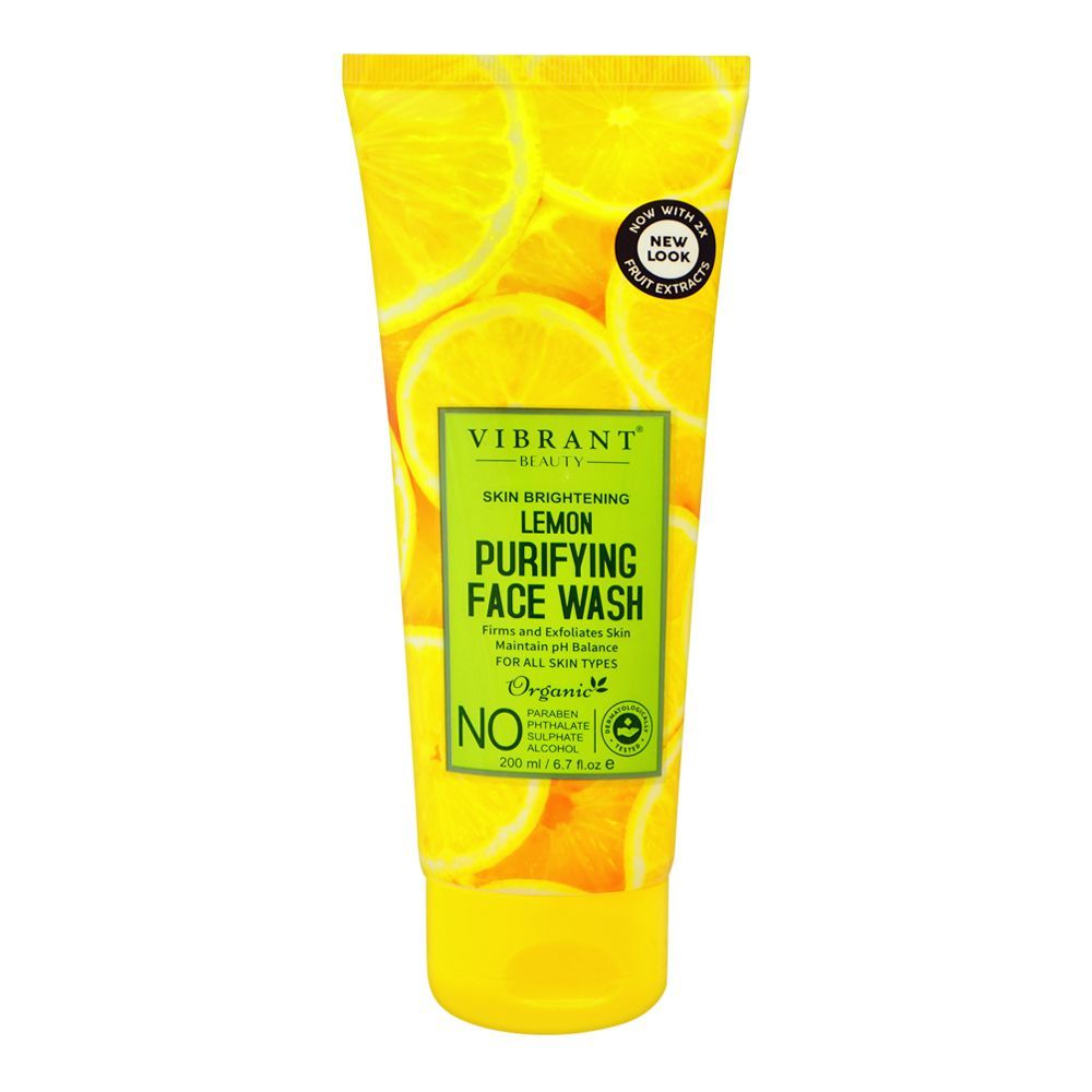 Vibrant Beauty Brightening Lemon Exfoliating Face Wash, For All Skin Types, 200ml