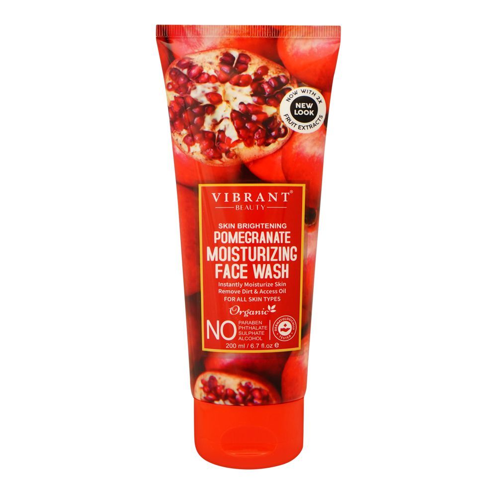 Vibrant Beauty Brightening Pomegranate Moisturizing Face Wash, For All Skin Types, 200ml