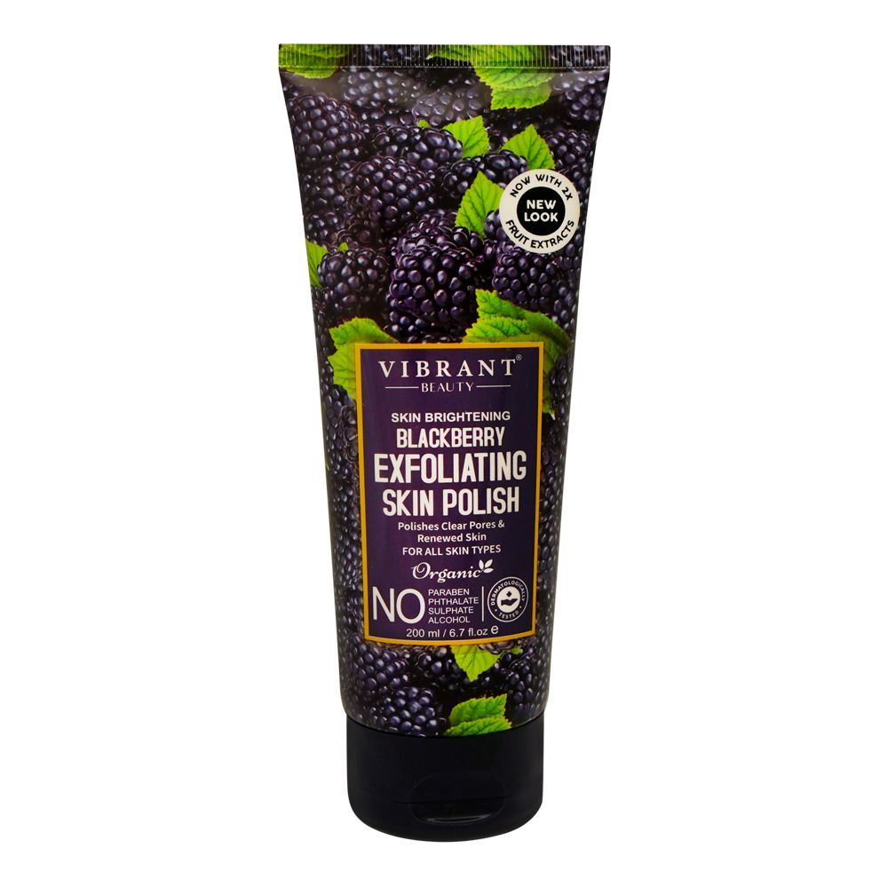 Vibrant Beauty Brightening Blackberry Exfoliating Skin Polish, For All Skin Types, 200ml