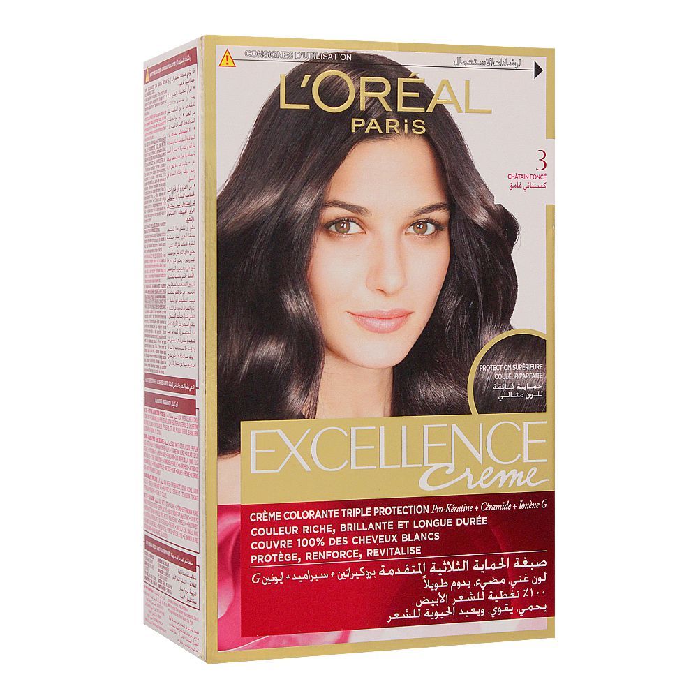 Buy L'Oreal Paris Excellence Creme Hair Colour, Dark Brown 3 Online at  Special Price in Pakistan 