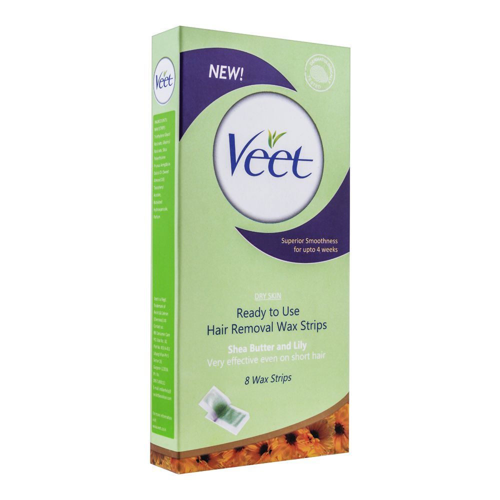Buy Veet Dry Skin Shea Butter And Lily Hair Removal Wax Strips, 8-Pack  Online at Special Price in Pakistan 