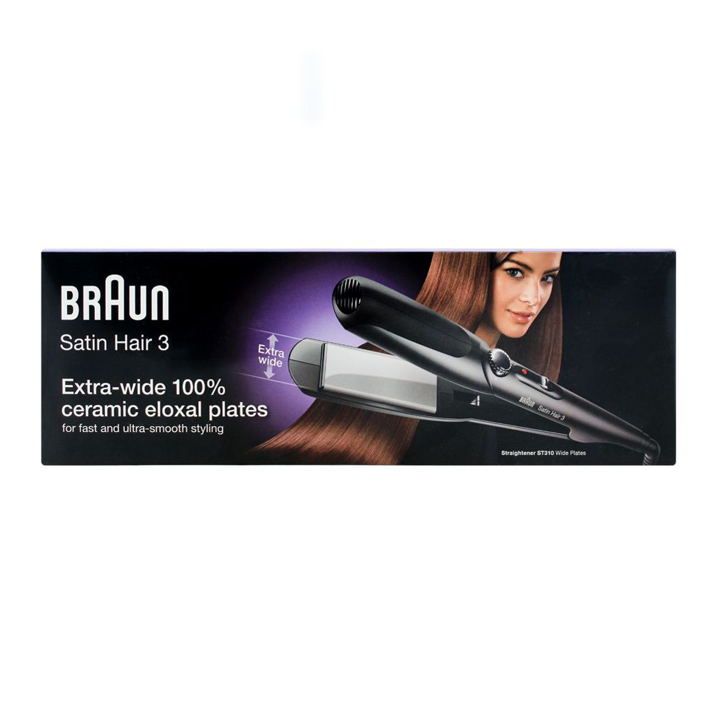 Buy Braun Satin Hair 3 Extra Wide Ceramic Hair Straightener, Black, ST310  Online at Special Price in Pakistan 