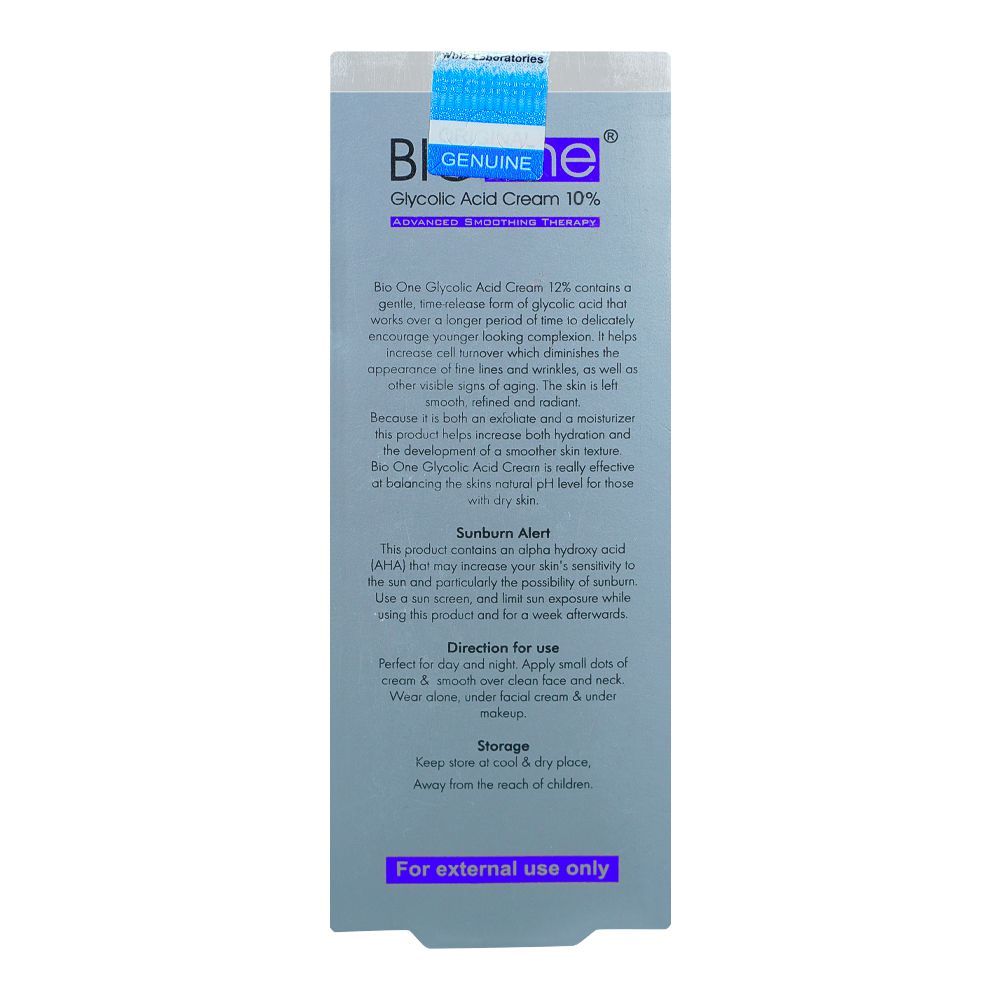 Purchase Whiz Laboratories Bio One Glycolic Acid 10 Cream 25g Online At Best Price In Pakistan