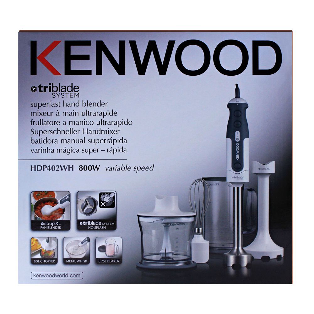 Order Kenwood Hand Blender, TriBlade System, Variable Speed, 800W, HDP402 Online at Best Price