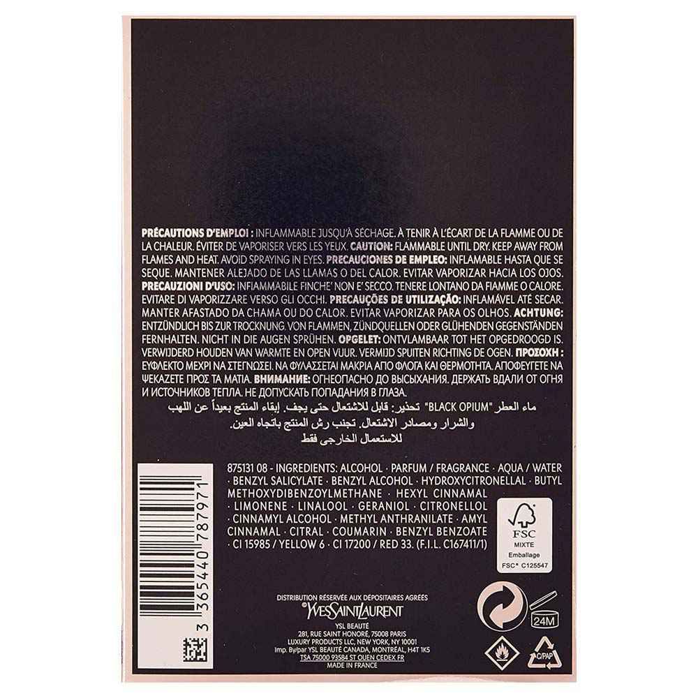 Order Yves Saint Laurent Black Opium Eau De Parfum For Women 90ml ...