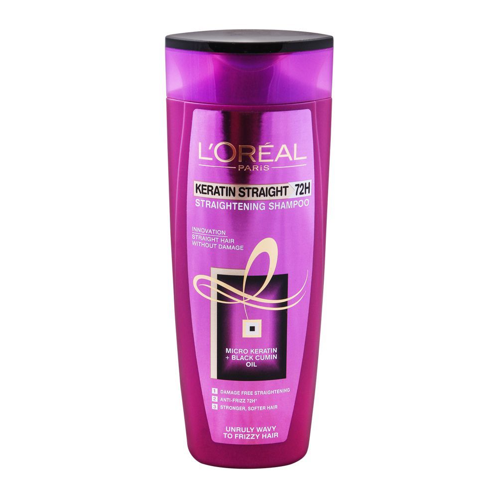 Order L Oreal Paris Keratin Straight 72h Straightening Shampoo For Unruly Wavy To Frizzy Hair 360ml Online At Best Price In Pakistan Naheed Pk
