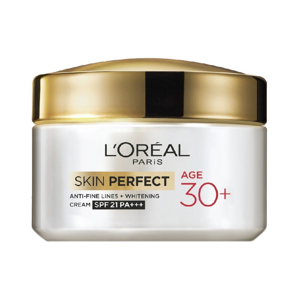 Buy L'Oreal Paris Skin Perfect Anti-Fine Lines + Whitening SPF 21 PA+++ Cream, Age 30+, 50g 